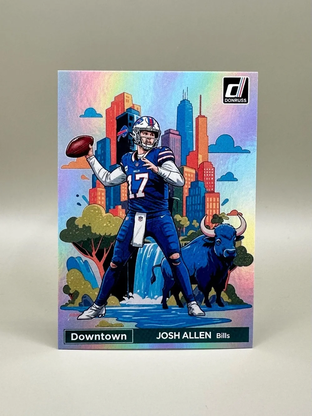 Josh Allen 2025 Panini Downtown #2 Novelty Football Card. Buffalo Bills.